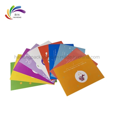 リサイクル可能なカラフルな印刷の手作り紙グリーティング カード