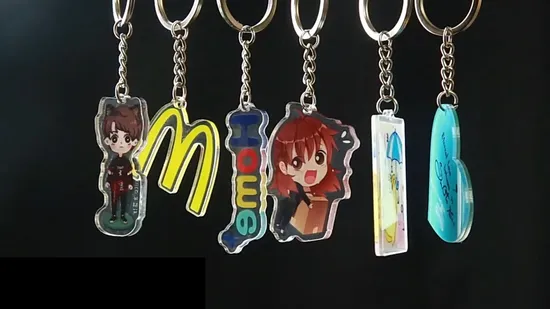 パーソナライズされた 3D かわいいプリントレーザーかわいいフォトアルバムキーホルダーアニメ漫画プラスチックキーリングつや消しアクリルチャームカスタム